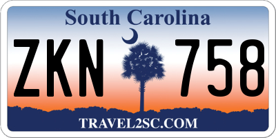 SC license plate ZKN758