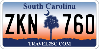 SC license plate ZKN760