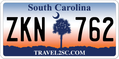 SC license plate ZKN762