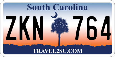 SC license plate ZKN764