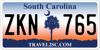SC license plate ZKN765