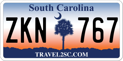 SC license plate ZKN767