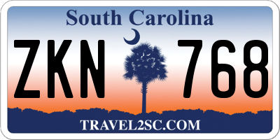 SC license plate ZKN768