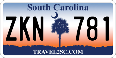 SC license plate ZKN781