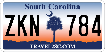 SC license plate ZKN784