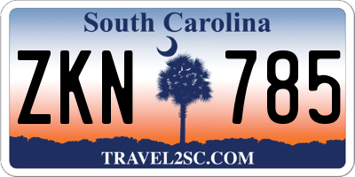 SC license plate ZKN785
