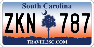 SC license plate ZKN787