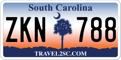 SC license plate ZKN788