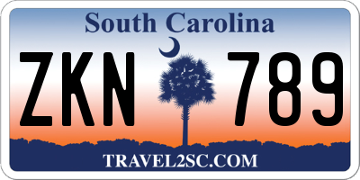 SC license plate ZKN789