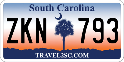 SC license plate ZKN793