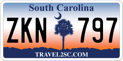SC license plate ZKN797