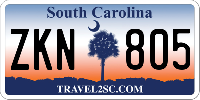 SC license plate ZKN805