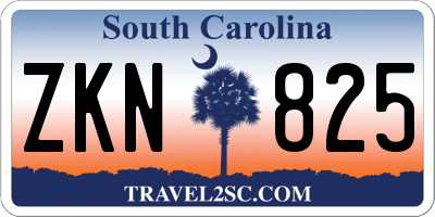 SC license plate ZKN825