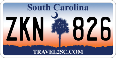 SC license plate ZKN826
