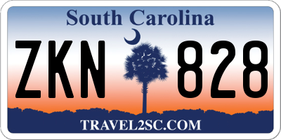 SC license plate ZKN828