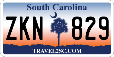 SC license plate ZKN829
