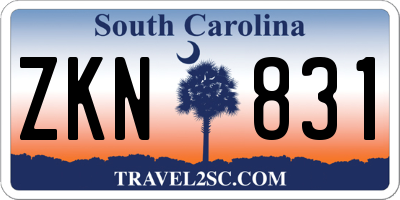 SC license plate ZKN831