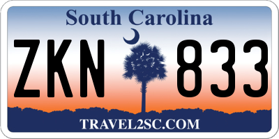 SC license plate ZKN833