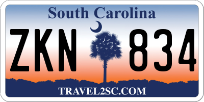 SC license plate ZKN834