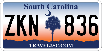 SC license plate ZKN836