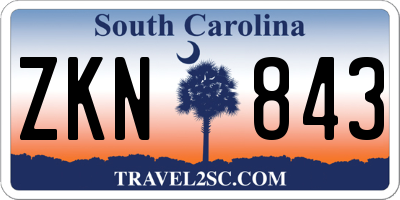 SC license plate ZKN843