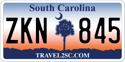 SC license plate ZKN845