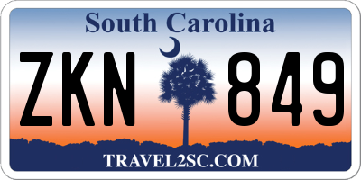 SC license plate ZKN849