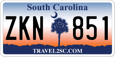 SC license plate ZKN851