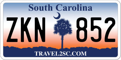 SC license plate ZKN852