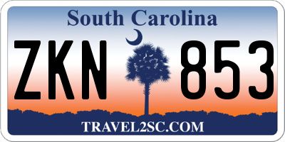 SC license plate ZKN853