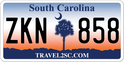 SC license plate ZKN858