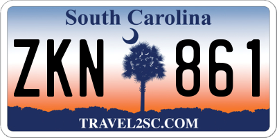 SC license plate ZKN861