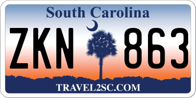 SC license plate ZKN863