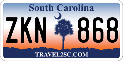 SC license plate ZKN868