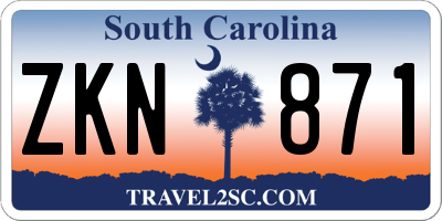 SC license plate ZKN871