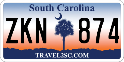 SC license plate ZKN874