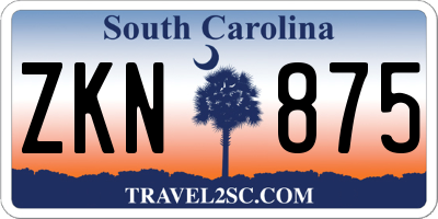 SC license plate ZKN875