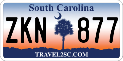 SC license plate ZKN877