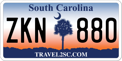 SC license plate ZKN880