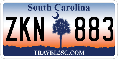 SC license plate ZKN883