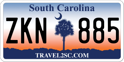 SC license plate ZKN885