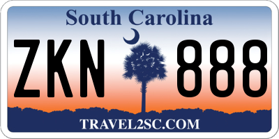 SC license plate ZKN888