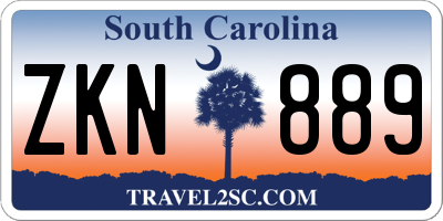 SC license plate ZKN889