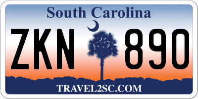 SC license plate ZKN890