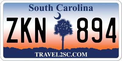 SC license plate ZKN894