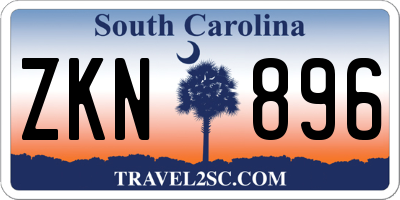 SC license plate ZKN896
