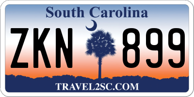 SC license plate ZKN899