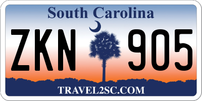 SC license plate ZKN905
