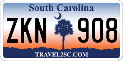 SC license plate ZKN908