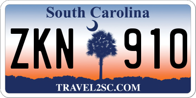 SC license plate ZKN910